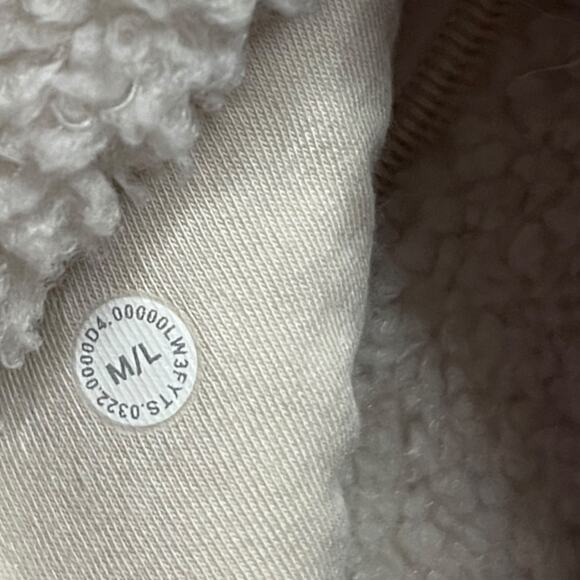 Lululemon Scuba Oversized Half-Zip Fleece Hoodie White Opal Size M/L - Picture 3 of 3